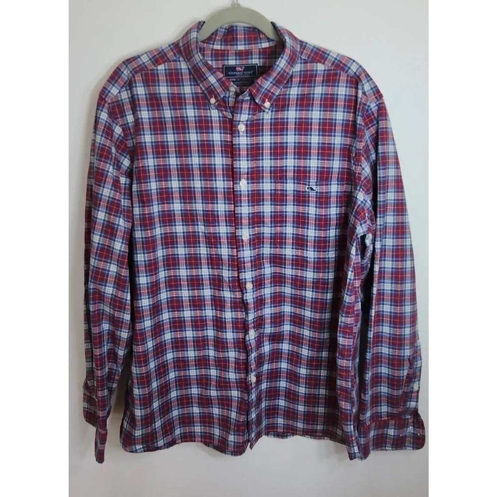 Vineyard Vines Men's XL‎ Classic Fit Plaid Long Sleeve Button Up Shirt